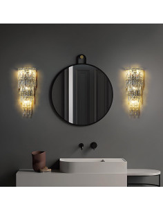 Aplique de Pared de Cristal Moderno Fang Yan Mei A15 Cromo 2