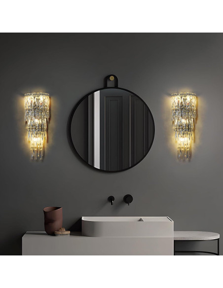 Aplique de Pared de Cristal Moderno Fang Yan Mei A15 Cromo Aplique de Pared de Cristal Moderno Fang Yan Mei A15 Cromo