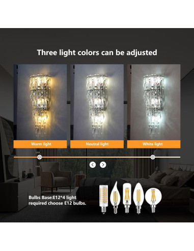 Aplique de Pared de Cristal Moderno Fang Yan Mei A15 Cromo