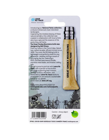Cuchillo Plegable Opinel No.08 Great Smoky Mountains - Acero Inoxidable
