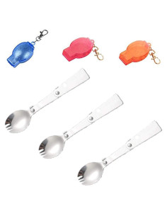 Cuchara Tenedor Plegable LuFOX 3 Pcs Acero Inoxidable Camping