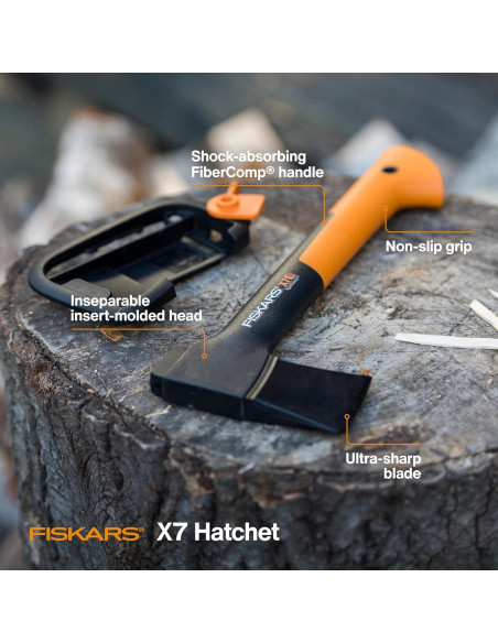 Conjunto de Preparación de Madera Fiskars: Hacha X7 y Afilador Conjunto de Preparación de Madera Fiskars: Hacha X7 y Afilador