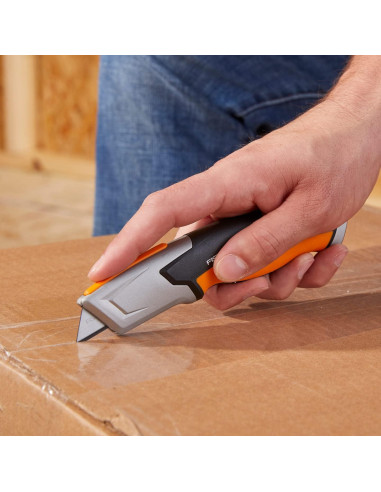 Cuchillo de Utilidad Fiskars Pro Safety - Cuchilla Retráctil Automática