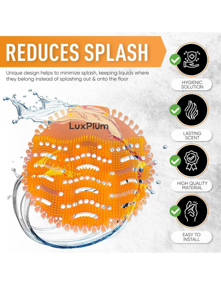 Desodorante de Pantallas de Urinal LuxPlum 10 Paquete Aroma Naranja Desodorante de Pantallas de Urinal LuxPlum 10 Paquete Aroma Naranja