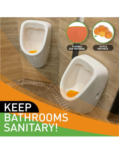 Desodorante de Pantallas de Urinal LuxPlum 10 Paquete Aroma Naranja