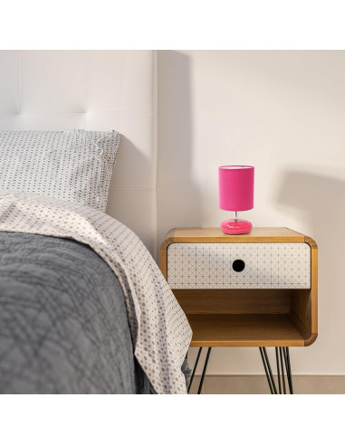 Lámpara de Mesa de Piedra Rosa Simple Designs LT1153-PNK