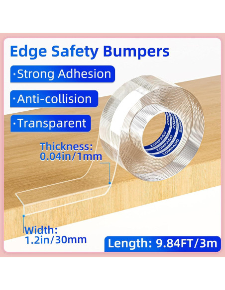 Protector de Bordes Transparentes ZOMPAGO 3m para Muebles Protector de Bordes Transparentes ZOMPAGO 3m para Muebles