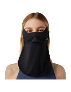 Cubierta de cara balaclava protección solar UPF 50+ negra