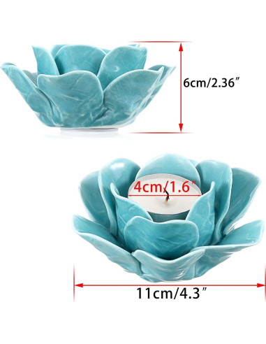 Soporte para Vela de Loto Cerámica OwnMy Verde 11.5 cm