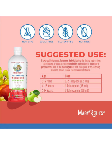 Multivitamínico Líquido Esenciales MaryRuth 946 ml Vegano Multivitamínico Líquido Esenciales MaryRuth 946 ml Vegano