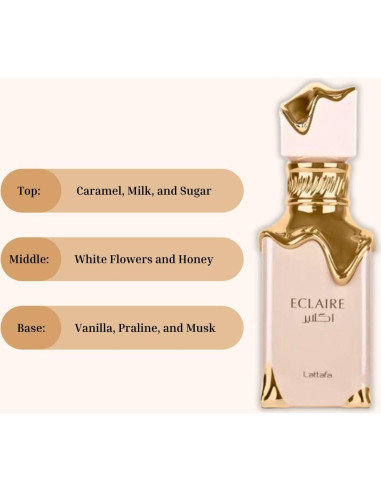 Lattafa Eclaire EDP Spray 100ml - Fragancia Dulce para Mujeres