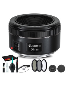 Lente Canon EF 50mm f/1.8 STM + Kit de Filtros y Limpieza