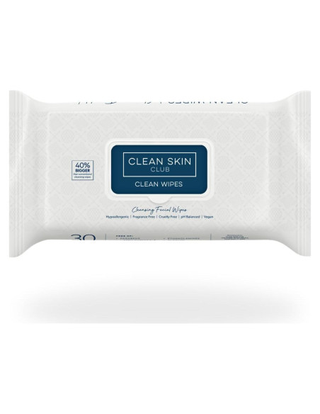Toallitas Faciales Clean Skin Club XL 30 Piezas Sin Fragancia Toallitas Faciales Clean Skin Club XL 30 Piezas Sin Fragancia