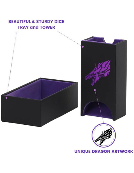 Torre de Dados y Bandeja Guarida Dice - Diseño Dragón 3 en 1 Torre de Dados y Bandeja Guarida Dice - Diseño Dragón 3 en 1