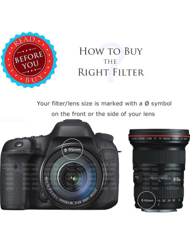 Filtro UV 95mm Tronixpro para Lentes DSLR Canon Nikon Sony