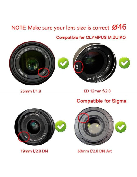 Tapa de lente 46mm RS COLLECTIONS para Panasonic Lumix Tapa de lente 46mm RS COLLECTIONS para Panasonic Lumix