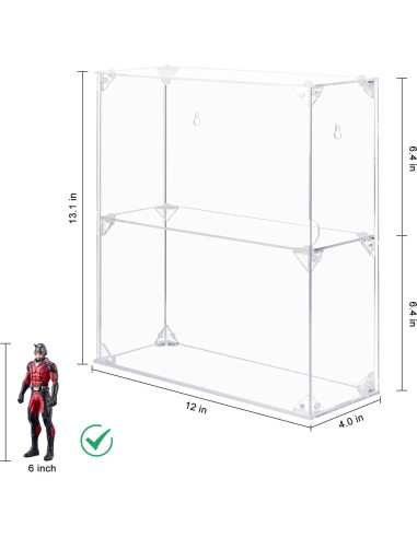 Caja de Exhibición Acrílica Dezzer 2 Niveles 30.5x10.2x33.4 cm