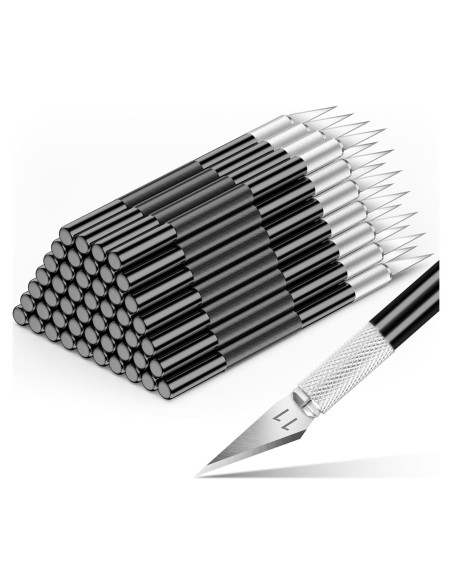Set de Cuchillos Exactos DIYSELF 50 Piezas Negro Set de Cuchillos Exactos DIYSELF 50 Piezas Negro