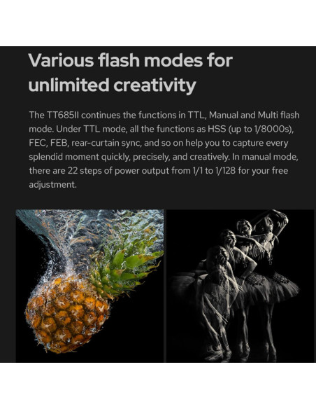 Flash Godox TT685II-C para Canon E-TTL Inalámbrico 2.4G Flash Godox TT685II-C para Canon E-TTL Inalámbrico 2.4G