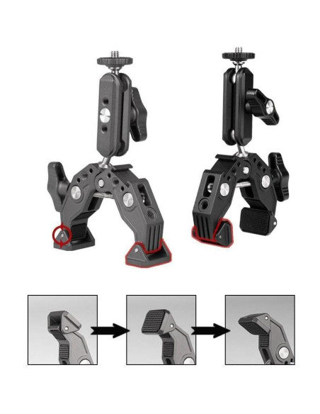 Super Clamp LSYRIA con Brazo Mágico 360 y Adaptador GoPro Super Clamp LSYRIA con Brazo Mágico 360 y Adaptador GoPro