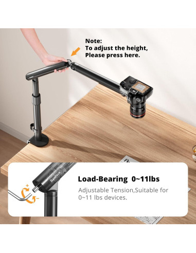 Soporte de Cámara Ajustable SupeDesk FC200 para DSLR y Smartphones