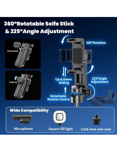 Mini Trípode Selfie YXYaoZhengYiGeYi con Control Remoto Inalámbrico