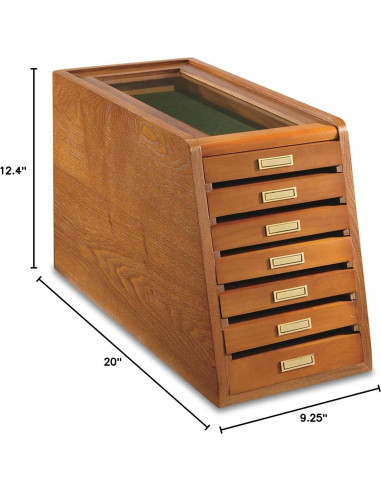 Gabinete de Exhibición CASTLECREEK 7 Cajones Madera Nuez