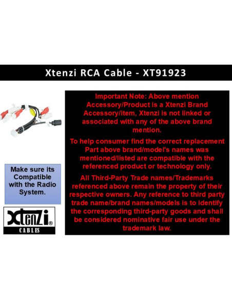 Arnés de Cable RCA Xtenzi XT91923 Compatible Alpine ILXF409 ILXF411 Arnés de Cable RCA Xtenzi XT91923 Compatible Alpine ILXF409 ILXF411