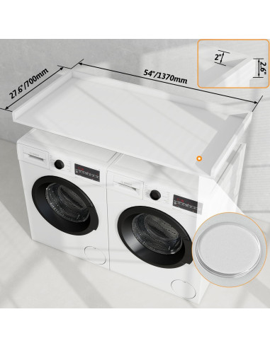 Encimera para Lavadora y Secadora vomavex 137.2 cm Blanco