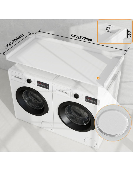 Encimera para Lavadora y Secadora vomavex 137.2 cm Blanco Encimera para Lavadora y Secadora vomavex 137.2 cm Blanco