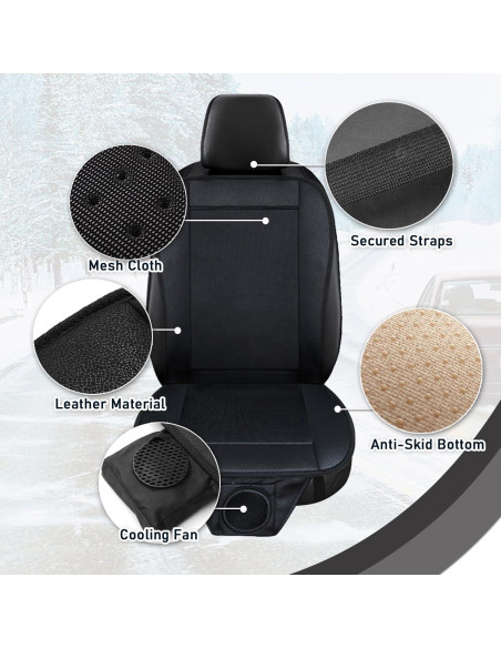 Cojín de Asiento de Coche Refrigerante Zone Tech 12V Negro Cojín de Asiento de Coche Refrigerante Zone Tech 12V Negro