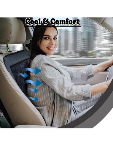 Cojín de Asiento de Coche Refrigerante Zone Tech 12V Negro