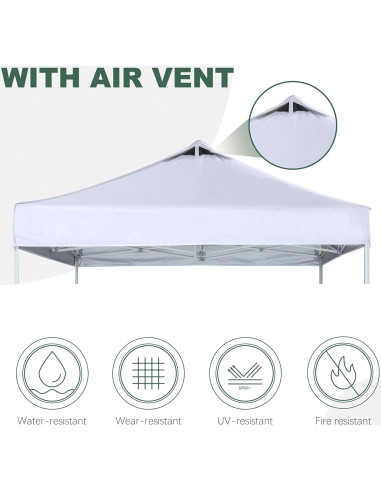 Carpa Plegable 10x10 JANCANOPY Techo Blanco Resistente al Agua