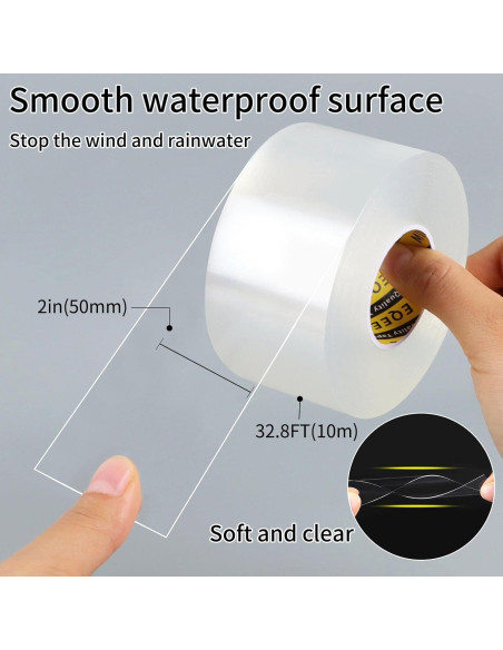 Cinta de Sellado Transparente MILEQEE 5cm x 10m Aislante Cinta de Sellado Transparente MILEQEE 5cm x 10m Aislante