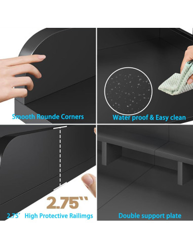 Encimera para Lavadora y Secadora Veemuaro 137 cm Negro