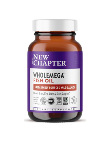 Suplemento Aceite de Pescado Wholemega New Chapter 180 Cápsulas 1000mg