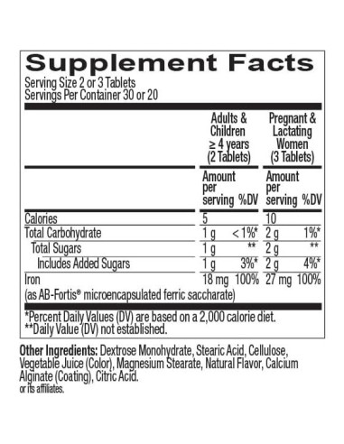 Tabletas Masticables de Hierro OLLY Delightful 60 Unidades