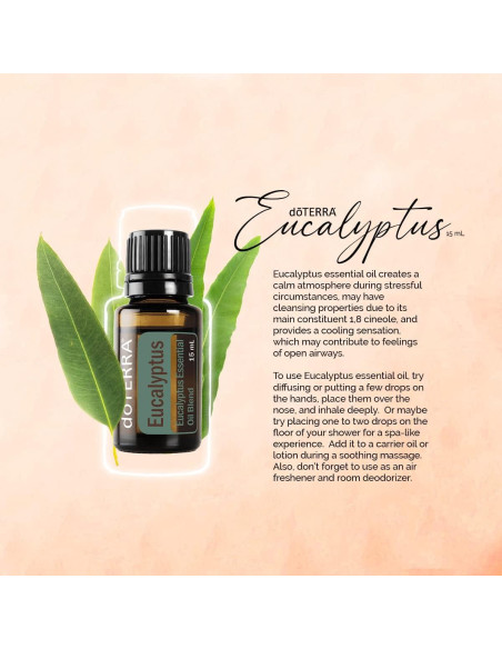 Aceite Esencial de Eucalipto Radiata doTERRA 15 mL - 2 Paquete Aceite Esencial de Eucalipto Radiata doTERRA 15 mL - 2 Paquete