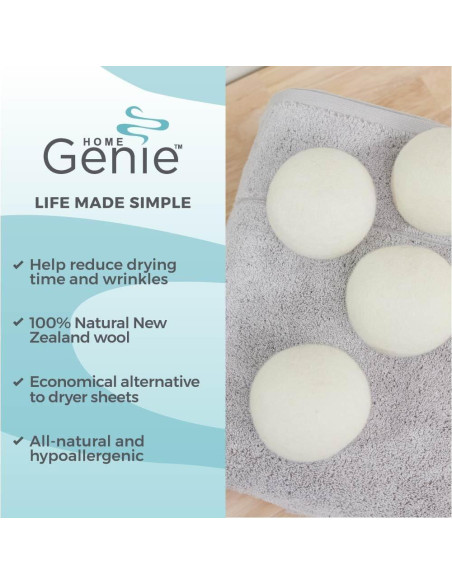 Bolas de Secado de Lana HOME GENIE XL 6 Pzas Antiestáticas Bolas de Secado de Lana HOME GENIE XL 6 Pzas Antiestáticas