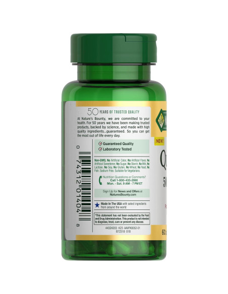Quercetina Nature's Bounty 500mg con Vitamina C 60 Cápsulas Quercetina Nature's Bounty 500mg con Vitamina C 60 Cápsulas
