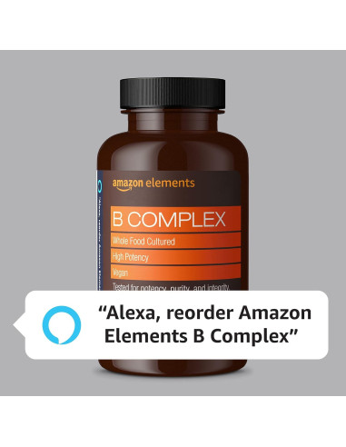 Suplemento Complejo B Amazon Elements 65 Cápsulas Veganas