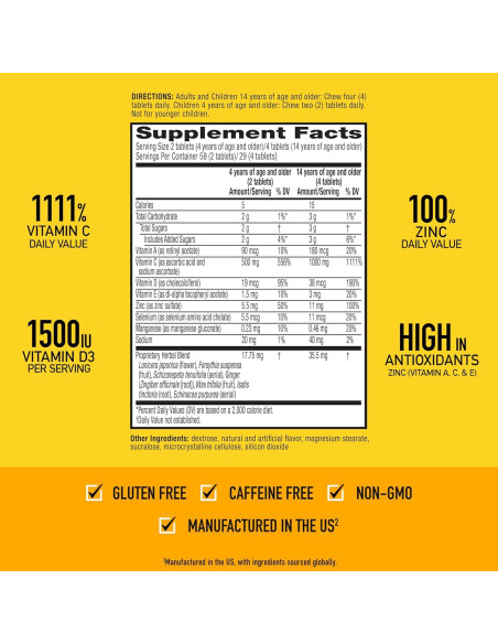 Airborne Tabletas Masticables de Vitamina C 1000mg - 116 Unidades Airborne Tabletas Masticables de Vitamina C 1000mg - 116 Unidades