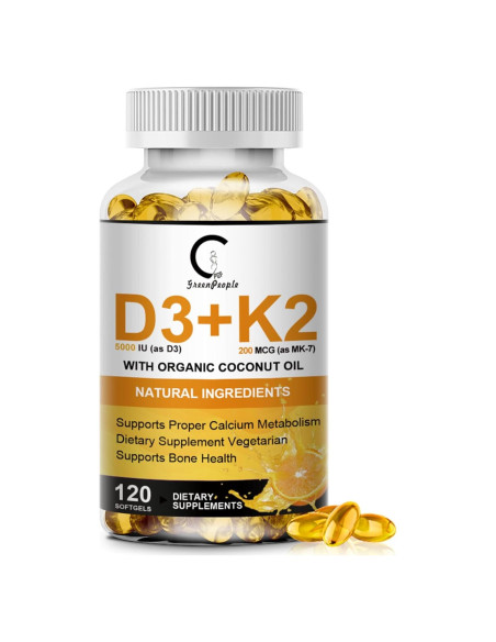 Suplemento Vitamina D3 K2 GPGP 5000 UI 200 mcg 120 Cápsulas Suplemento Vitamina D3 K2 GPGP 5000 UI 200 mcg 120 Cápsulas
