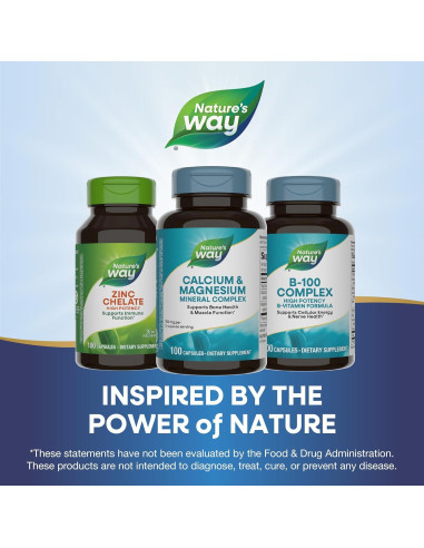 Complejo Mineral Calcio y Magnesio Nature's Way 100 Cápsulas