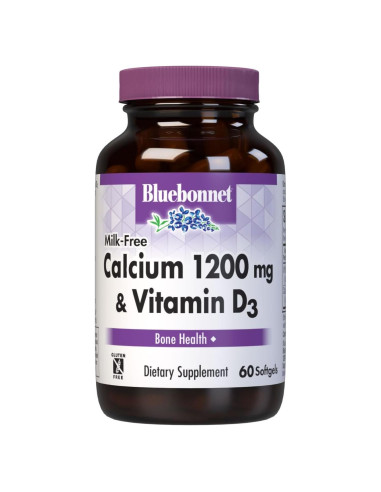 Suplemento de Calcio Sin Leche Bluebonnet 1200 mg + D3 400 IU