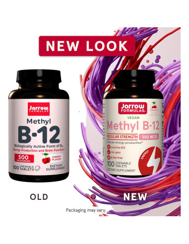 Suplemento Methyl B-12 Jarrow Formulas 500 mg 100 Tabletas Masticables Sabor Cereza