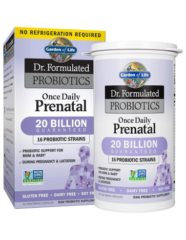 Multivitamina Prenatal Garden of Life con Probioticos 30 Cápsulas