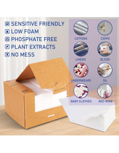 Hojas de detergente ecológico Freelivity 200 cargas sin fragancia 2