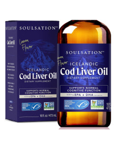 Aceite de Hígado de Bacalao Soulsation 473ml - Omega 3, Vitamina A y D