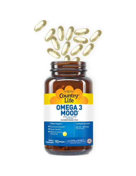 Omega 3 Estado de Ánimo Country Life 2000mg 90 Cápsulas Blandas Omega 3 Estado de Ánimo Country Life 2000mg 90 Cápsulas Blandas